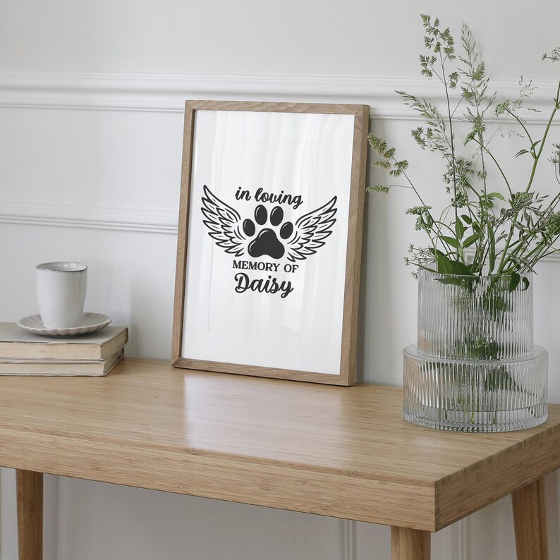 Pet Memorial SVG Bundle, Angel Wings Paw Prints, in Loving Memory PNG ...