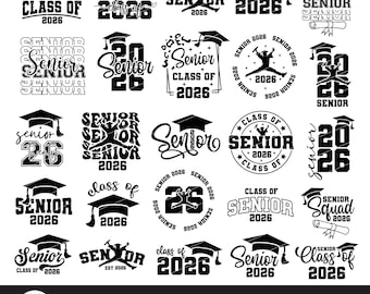 Senior class of 2026 svg png bundle, Graduation shirt svg