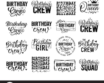 Birthday Crew SVG PNG Bundle, Birthday Shirt Designs (Digital Download)