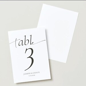 Table Numbers Wedding sign, Personalised Party Number, wedding table number, minimalist wedding table number