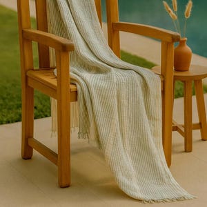 Sage Striped Muslin Turkish Towel: Lightweight Cotton Peshtemal, Beach & Bath