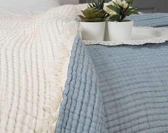 8-laags mousseline dekbed, kingsize quilt van biologische mousselinekatoen
