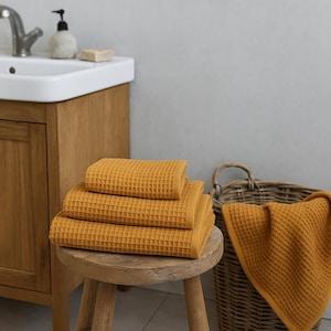 Waffle Hand Towel Waffle Hand Towel Caramel Waffle Towels Sets  Luxury Hand or Bath Towel, Unique Housewarming Gift