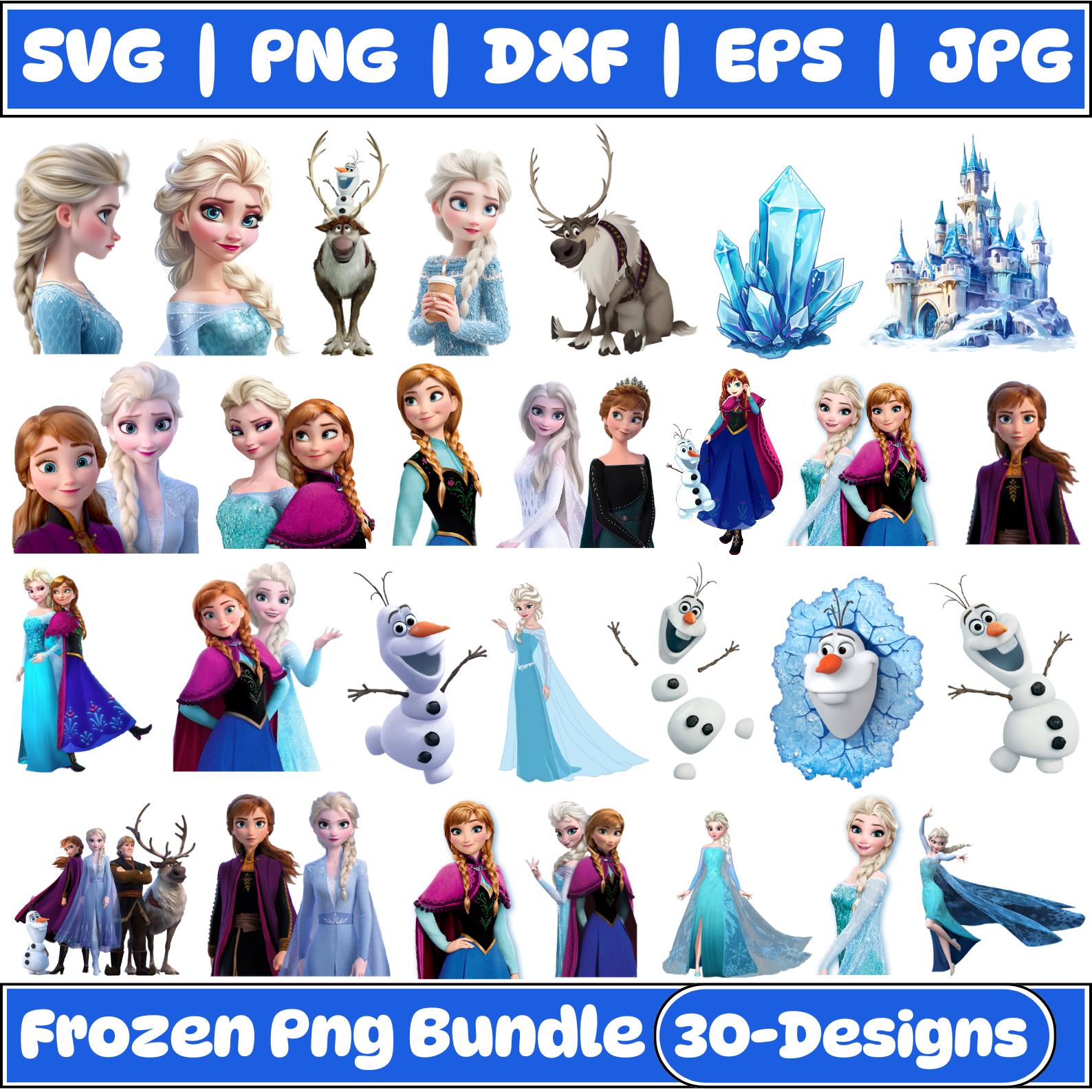 Frozen Png Bundle, Frozen Clipart, Princess Png, Anna Elsa Olaf, Frozen Png, Frozen Birthday Png, Sublimation Design, Instant Download