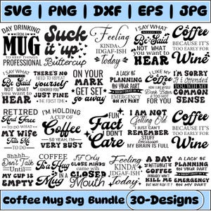 コーヒーマグSVGバンドル、面白いコーヒーマグSVG、コーヒーカップSVG、オフィスユーモアSVG、デジタルダウンロード、皮肉な引用SVG、マグカップの引用