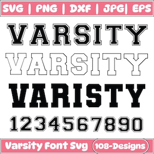 Varsity Font Svg, Jersey Font Svg, Sports Svg Alphabet, Varsity Letters Svg, Sports Font, College Font, Varsity Alphabet Svg, Silhouette