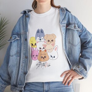 Camiseta unisex de algodón pesado Stray Kids SKZOO K-pop