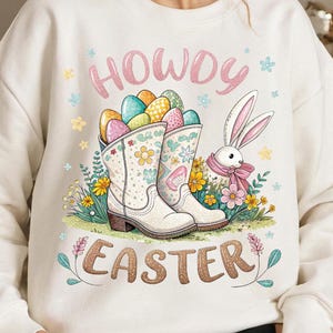 Howdy Easter Png Cowboy Boots Easter Coquette png Western Easter Bunny PNG Happy Easter Png Funny Easter Png Retro Easter Shirt png Bunny