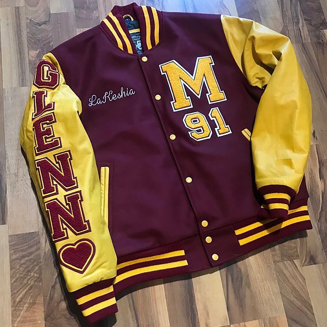 Custom Leather Varsity Jacket Men Women Personalized Letttermen Custom ...