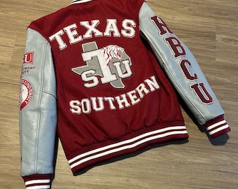 Texas Southern University Custom Varsity Jacket Personalized Letterman Jacket Football Basketball Jacket Customize Leather Varsity jacket