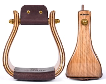 Heartwood Bell Stirrups: 4" Honey Beige Western Horse Tack