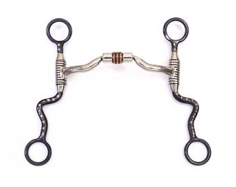 Western S Shank Curb Bit 5.5 Inch Low Port Mouthpiece Copper Rollers Horse Bit Western Tack Tacksmith