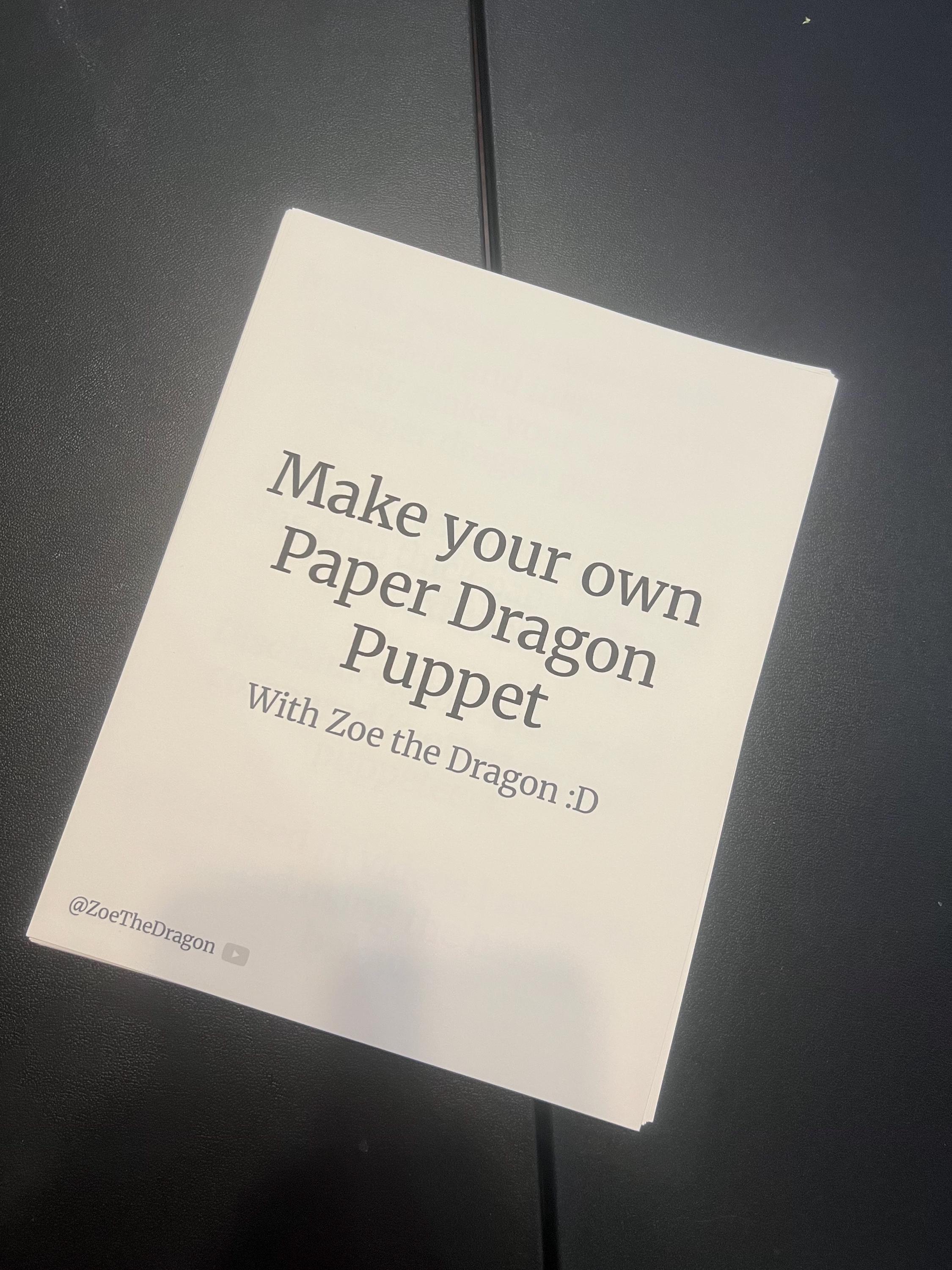 Make Your Own Paper Dragon Puppet!!