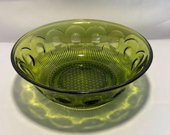 MCM Bartlet Collins Bulleye Green Glass Serving Bowl
