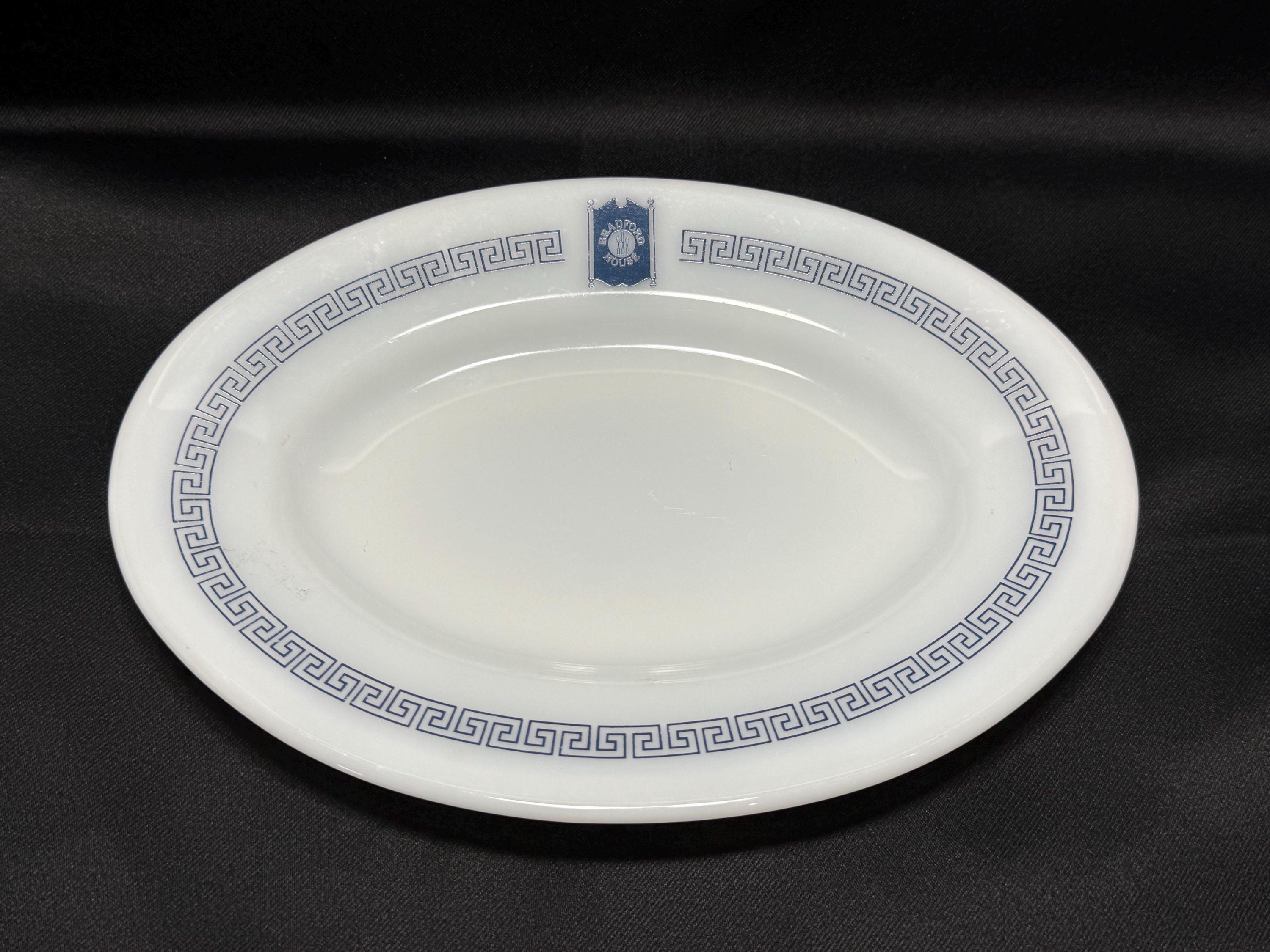 Pyrex Oval White With Greek Key Bradford House Platter - Etsy