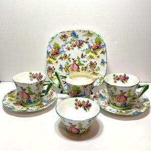 Royal Albert China Lady Gay Pattern 13 Piece Tea Set
