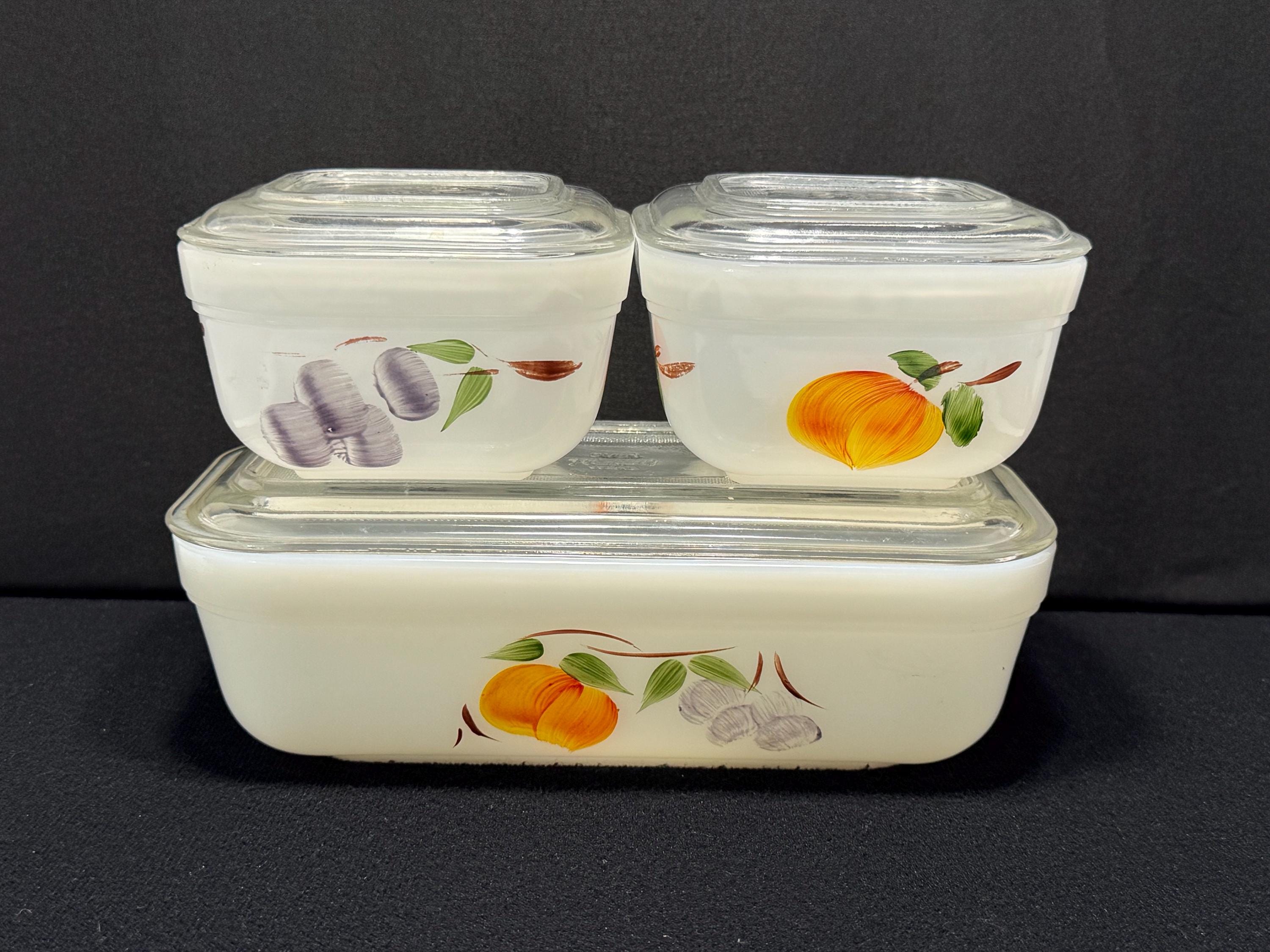 Fire King Refrigerator Dishes With Lids - Etsy