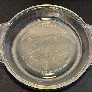 Fire king Clear Glass 50th Anniversary Pie Plate