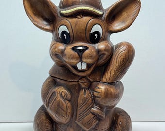 Twin Winton Baseball Rabbit Ceramic Cookie Jar