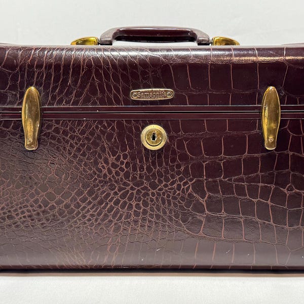 Samsonite Hartschalenkoffer in Alligatoroptik mit Schlüsseln