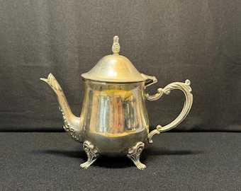 Vintage Silver Plated Ornate Hinged Tea Pot