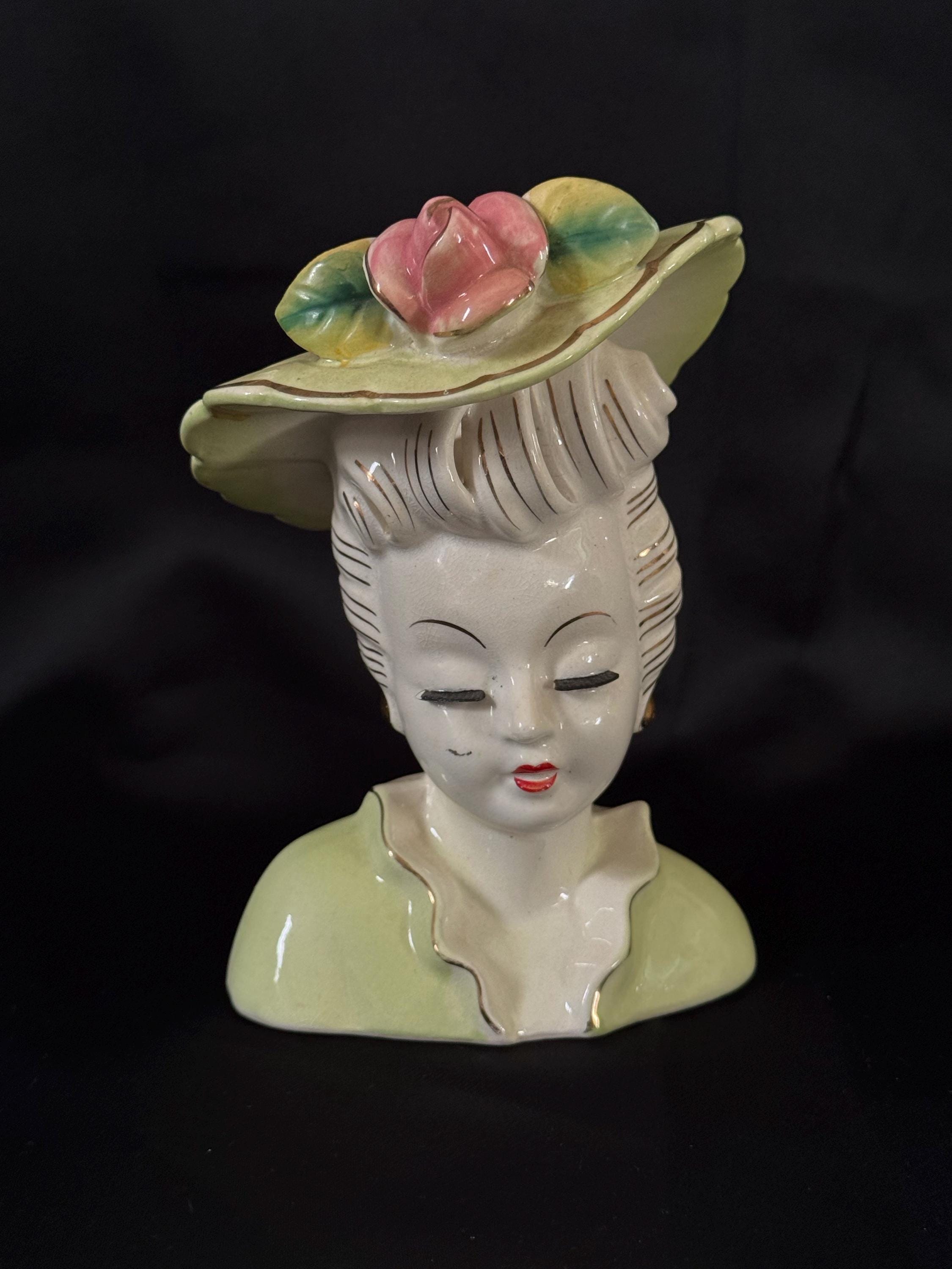 1940s Lady Head Vase - Etsy