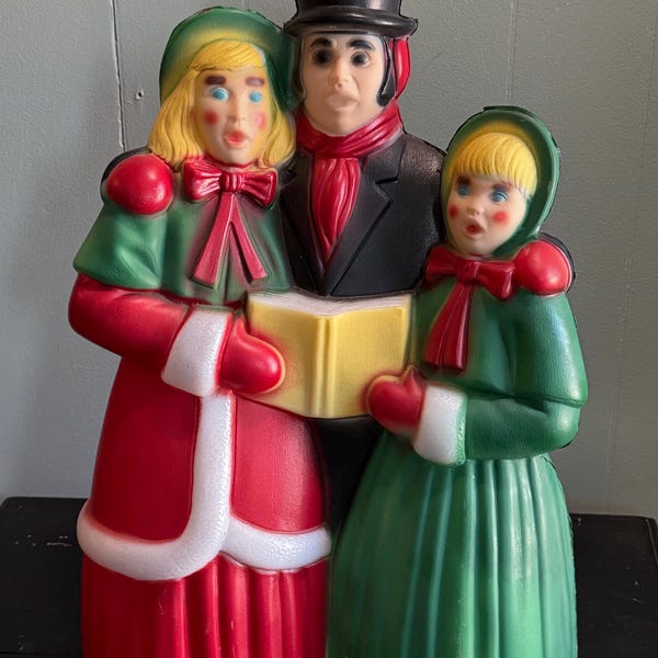 Villancicos navideños victorianos, molde de soplado, Navidad de Dickens