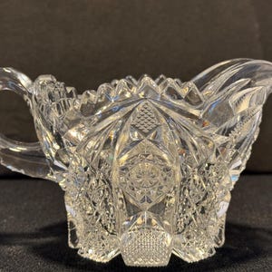 Imperial Glass NUCUT Hobstar creamer