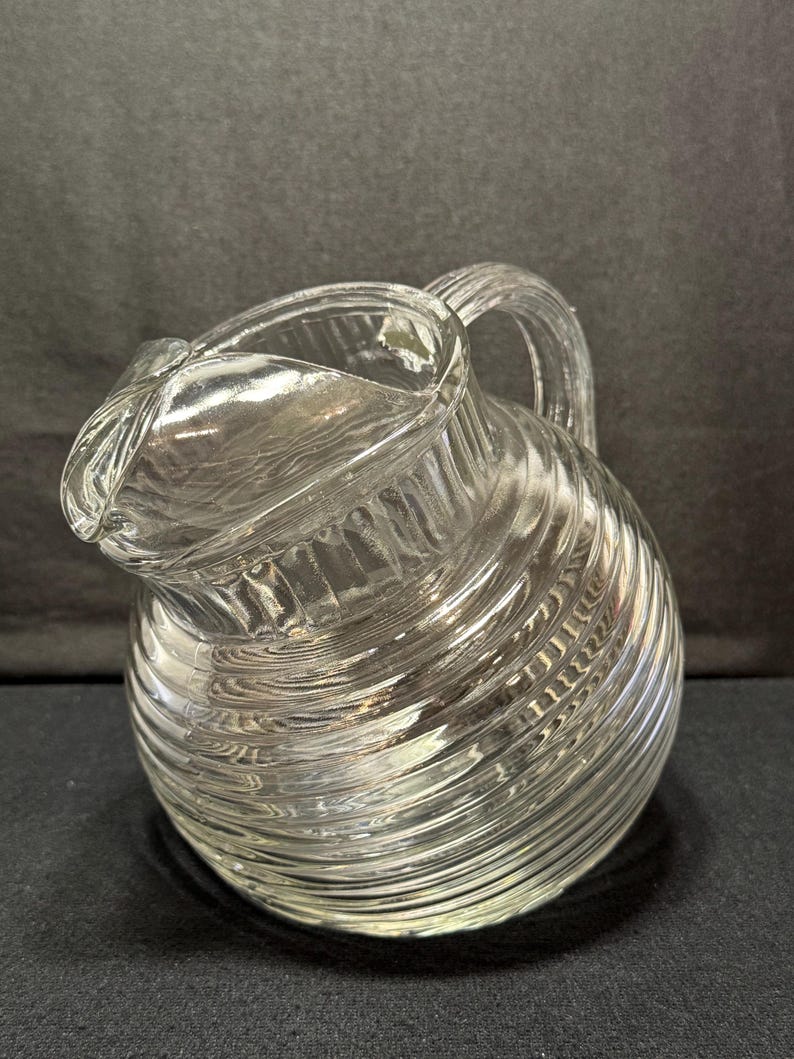 Anchor Hocking Clear Ribbed Glass Tilt Ball Pitcher - Etsy