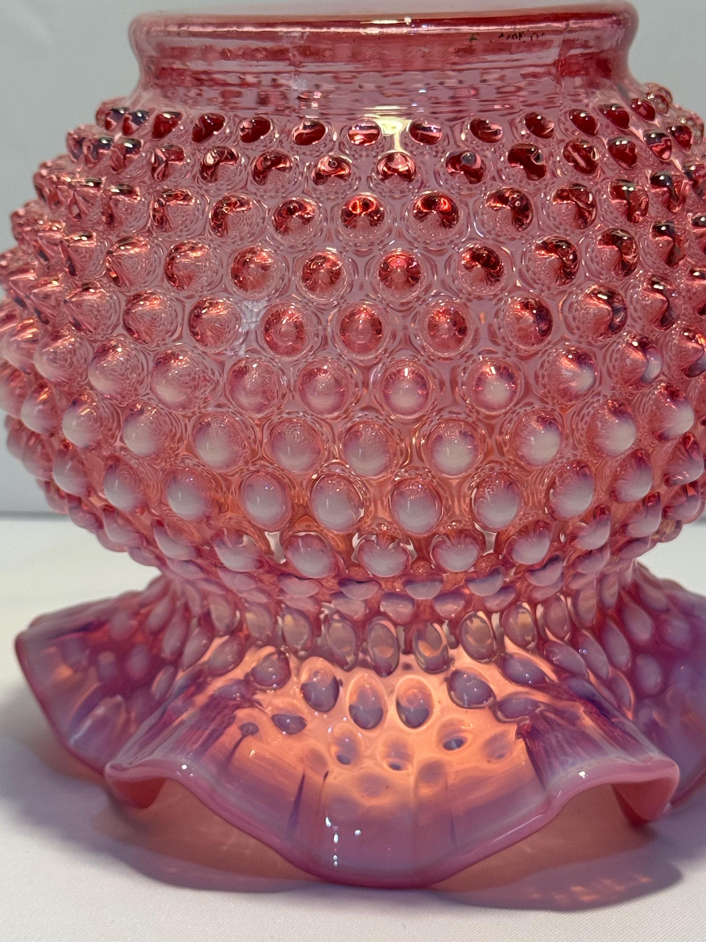 フェントン　クランベリーオパルセント　ホブネイル　フリルエッジ　刻印アリ フェントン クランベリーオパルセント ホブネイル フリルエッジ