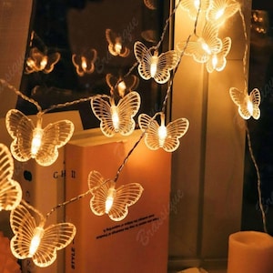 Butterfly Fairy Lights: Warm White LED Copper Wire String Lights