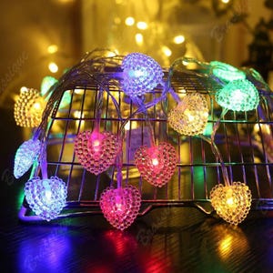Heart Fairy Lights: Handmade String Decor - Romantic Home Ambiance