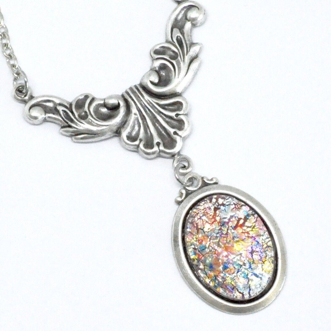 Ruby Red Fire Opal Necklace: Victorian Antiqued Silver Cameo - Etsy