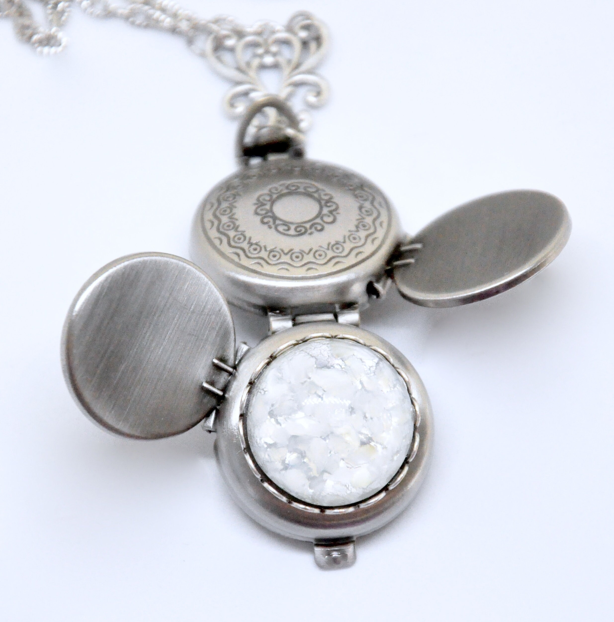 Opal locket necklace Clearance