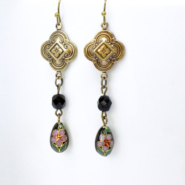 Cloisonne Earrings - Etsy