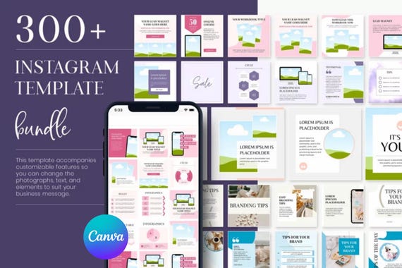 Instagram Post Canva Bundle | 8-in-1 Social Media Templates for Business & Influencers | Editable Engagement Kit