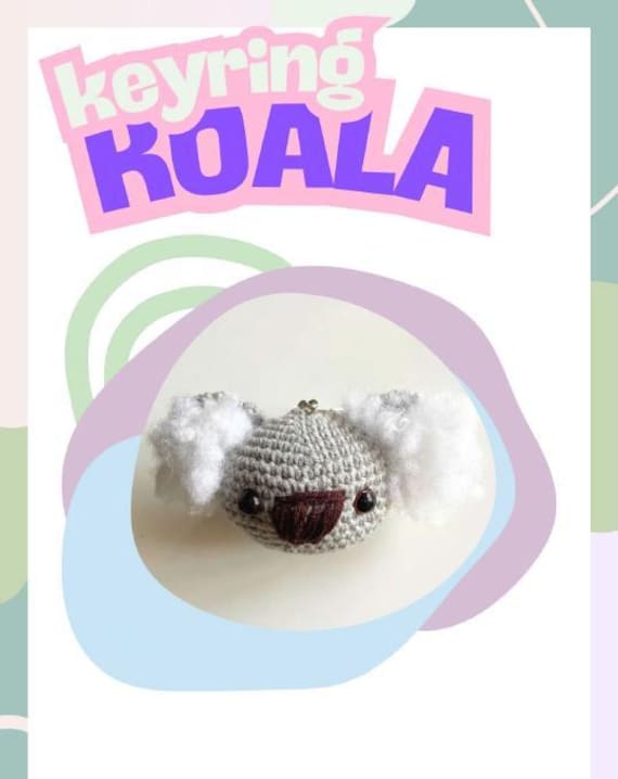 Amigurumi Koala Crochet Pattern - PDF Keychain Pattern - DIY Koala Keyring Tutorial - Cute Koala Plush - Instant Download
