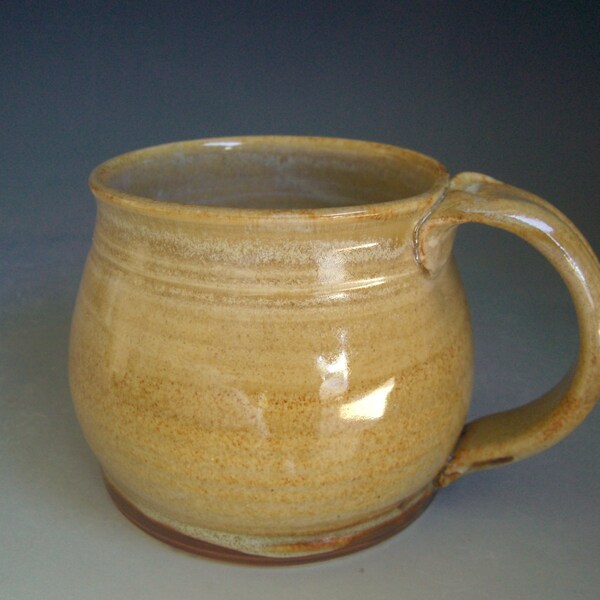 Hand thrown handmade stoneware pottery large travelers mug    (TM-4)
