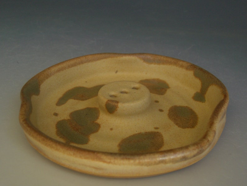 Hand Thrown Handmade Stoneware 3 Hole Stick Incense Holder - Thumbnail 2