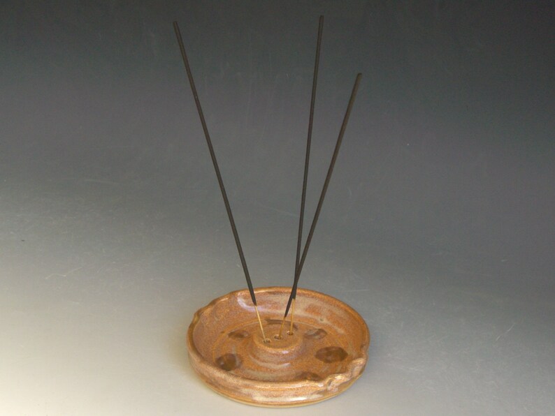 Hand Thrown Handmade Stoneware 3 Hole Stick Incense Holder