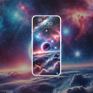 Cosmic Galaxy Phone Wallpaper – Vibrant & Futuristic Digital Art