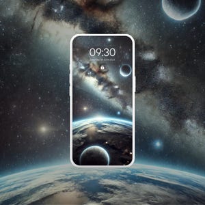 Earth & Galaxy Phone Wallpaper – Breathtaking Space Aesthetic
