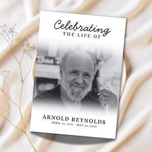 Minimalist Funeral Program Template Printable Order of Service Simple Funeral Memorial program Funeral Service Editable Celebration of life