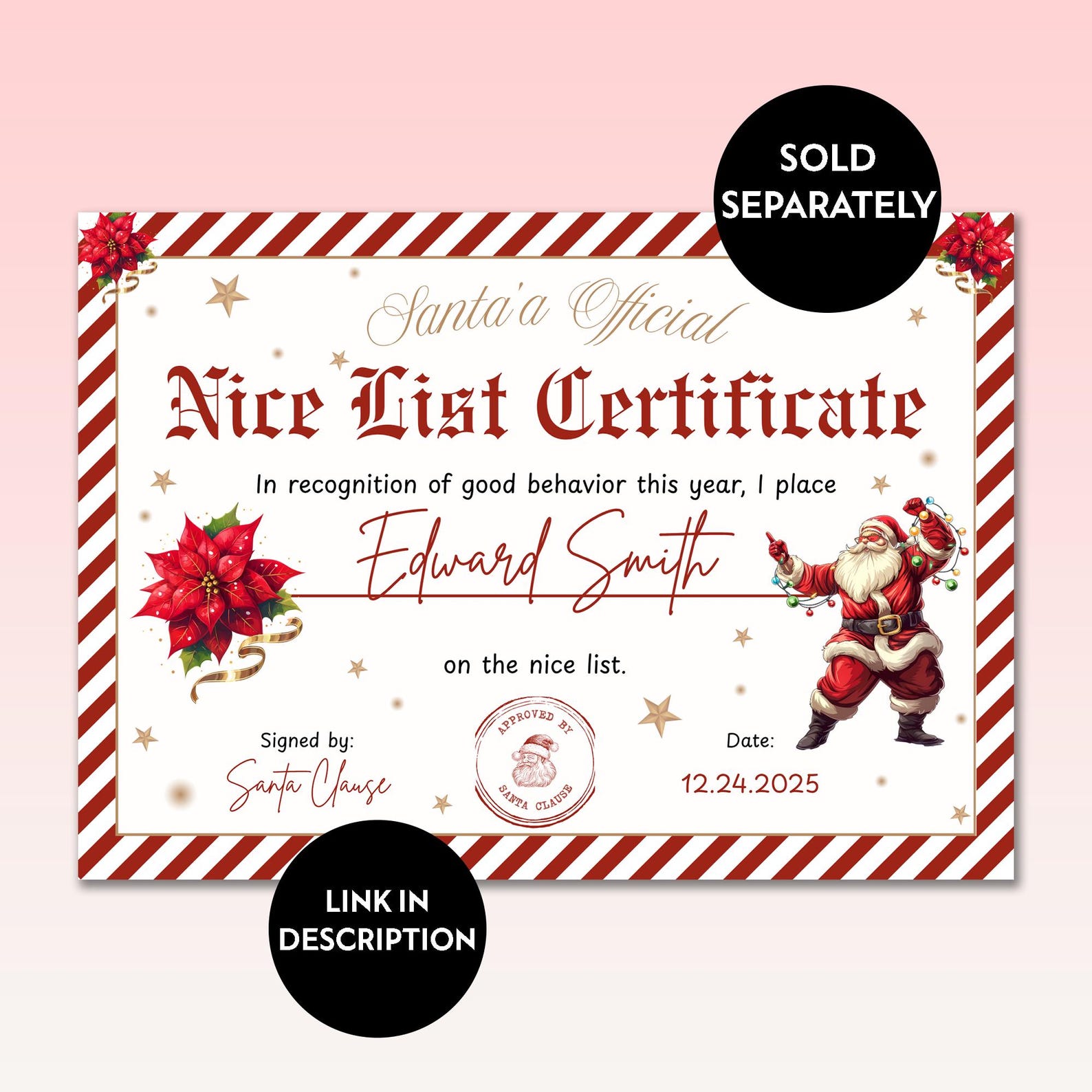 Personalized Santa Letter Template, Editable DIY (digital Download) Etsy