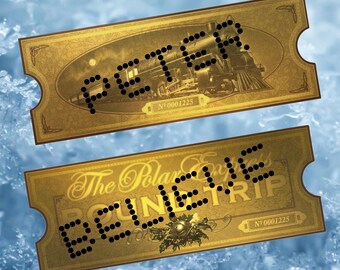 Personalisierte Polar Express Ticket: Canva Bearbeitbares Weihnachtsdesign (Digitaler Download)