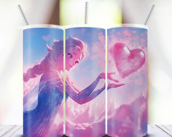 Ice Princess Tumbler Wrap PNG: Frozen Sublimation Design (Digital Download)