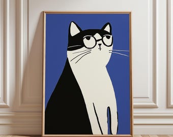 猫の絵画 メガネをかけた白猫 アートパネル il_340x270.6752989150_99qg.jpg