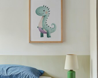 Dinosaurus kinderkamer print, kunst aan de muur kinderen, poster cadeau, babydinosaurus, jongens meisjeskamer, decor jongensmeisje, instant digitale download afdrukbare