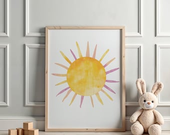 Sun Nursery Art Print: Boho Playroom Decor (Digital Download)