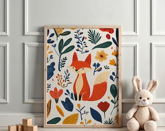 Scandi Fox Print: Woodland Nursery Decor (Digital Download)